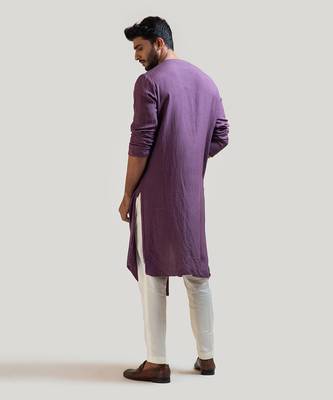 Plum Asymmetrical Kurta Set 4