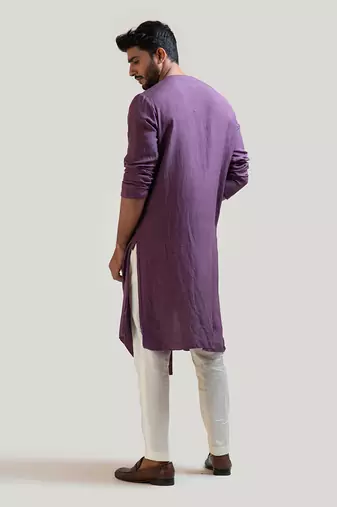 Plum Asymmetrical Kurta Set