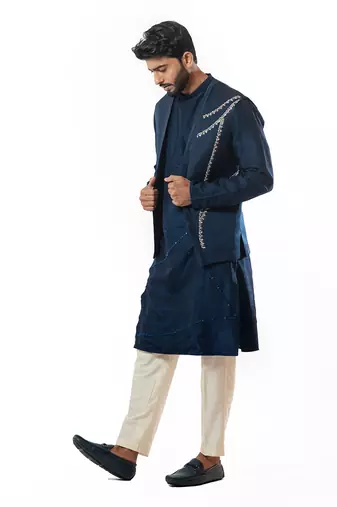 Navy Blue Nehru Jacket