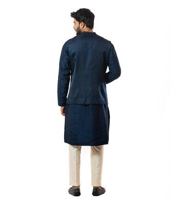 Navy Blue Nehru Jacket 3