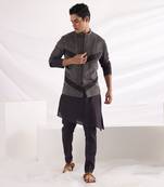 Charcoal Black Archer Nehru Jacket