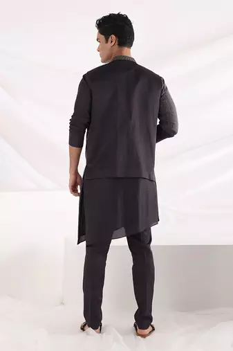 Charcoal Black Archer Nehru Jacket