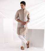 Beige Coastal Nehru Jacket
