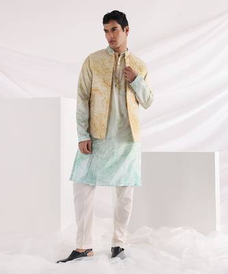 Multicolor Marble Print Quilt Jacket 1