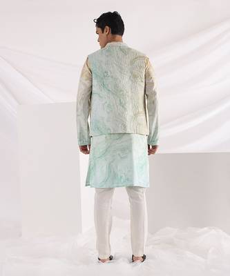 Multicolor Marble Print Quilt Jacket 3
