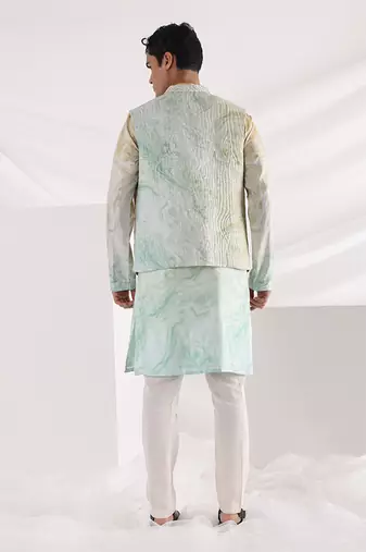 Multicolor Marble Print Quilt Jacket