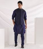 Midnight Corded Nehru Jacket