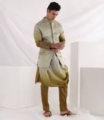 Olive Knot Embroidered Nehru Jacket