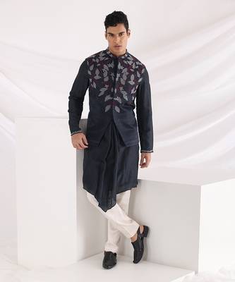 Midnight Blue Autumn Nehru Jacket 1