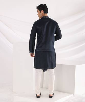 Midnight Blue Autumn Nehru Jacket 2