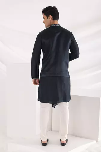 Midnight Blue Autumn Nehru Jacket