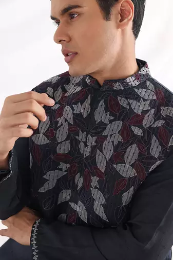 Midnight Blue Autumn Nehru Jacket