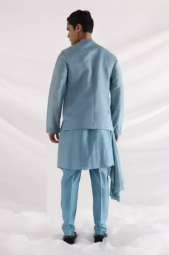 Blue Wave Nehru Jacket