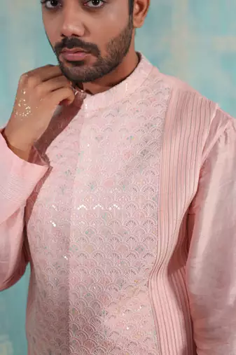 Shell Pink Aadvay Nehru Jacket