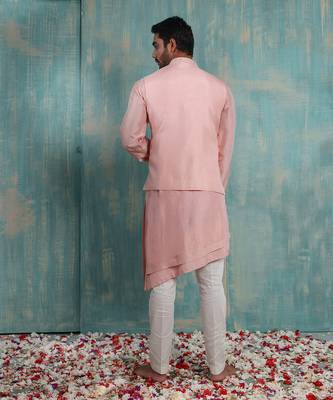 Shell Pink Aadvay Nehru Jacket 3