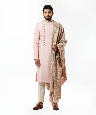 Onion Pink Embellished Sherwani Set 1