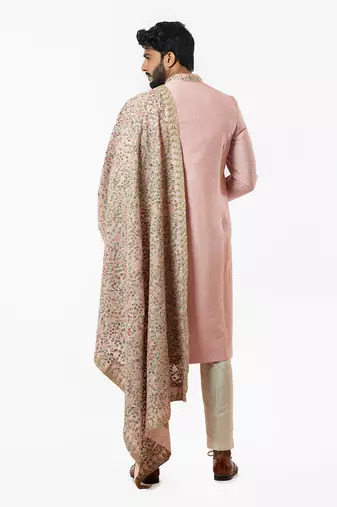 Onion Pink Embellished Sherwani Set