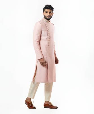 Onion Pink Embellished Sherwani Set 9