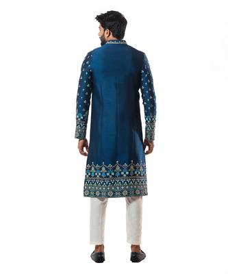Blue Threadwork Sherwani Set 3