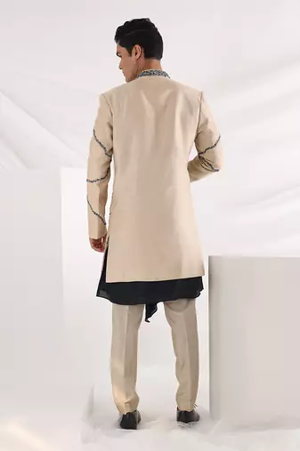 Ivory Caelus Floral Embroidered Sherwani
