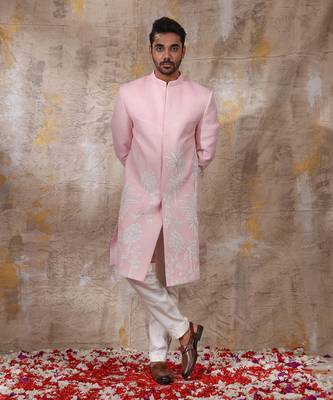 Blush Pink Arnit Embroidered Sherwani Set 1