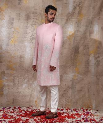 Blush Pink Arnit Embroidered Sherwani Set 2