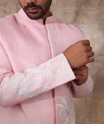 Blush Pink Arnit Embroidered Sherwani Set 3