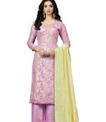 Pink zari woven Art Silk blend salwar