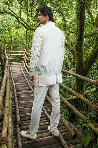 Powder Sea Blue Joyce Bomber Jacket