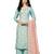 Sea-green zari woven Art Silk blend salwar