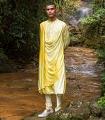Yellow Ombre Dustin Drape Kurta