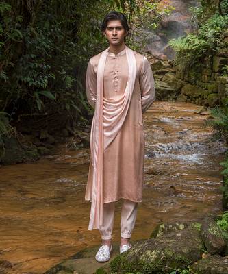 Peach Ombre Robin Drape Kurta 1