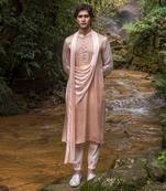 Peach Ombre Robin Drape Kurta