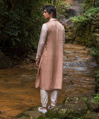Peach Ombre Robin Drape Kurta 3