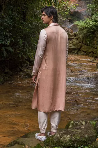 Peach Ombre Robin Drape Kurta