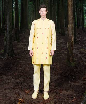 Yellow Ombre Jim Hopper Kurta 1