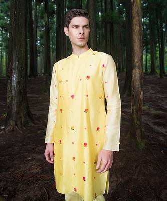 Yellow Ombre Jim Hopper Kurta 2
