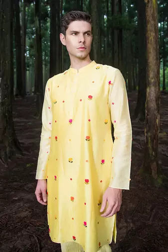 Yellow Ombre Jim Hopper Kurta