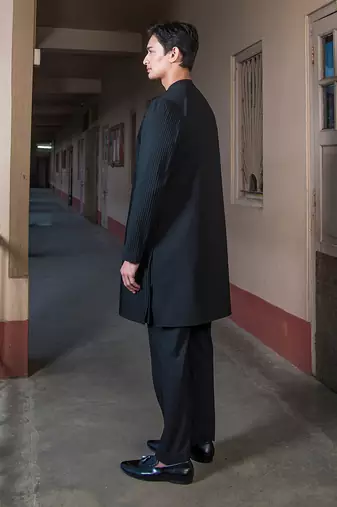 Black Eleven Kurta Sherwani Set