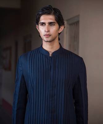 Navy Blue Will Byers Kurta Sherwani Set 2