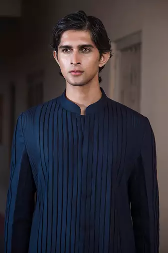 Navy Blue Will Byers Kurta Sherwani Set