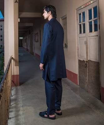 Navy Blue Will Byers Kurta Sherwani Set 3