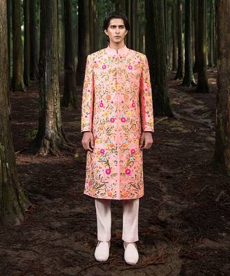 Peach Ombre Jonathan Sherwani 1