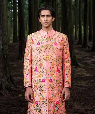 Peach Ombre Jonathan Sherwani 2