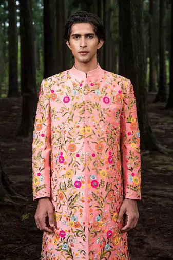 Peach Ombre Jonathan Sherwani