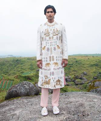 White Bob Sherwani 1