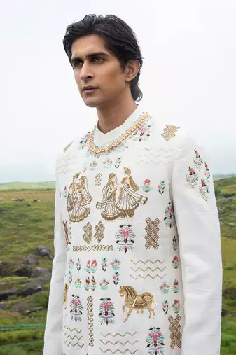 White Bob Sherwani
