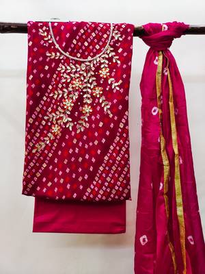 Pink beads blended cotton salwar 3