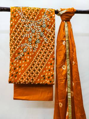 Mustard beads blended cotton salwar 3