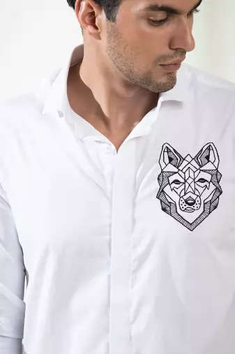 White Bianco Wolf Shirt